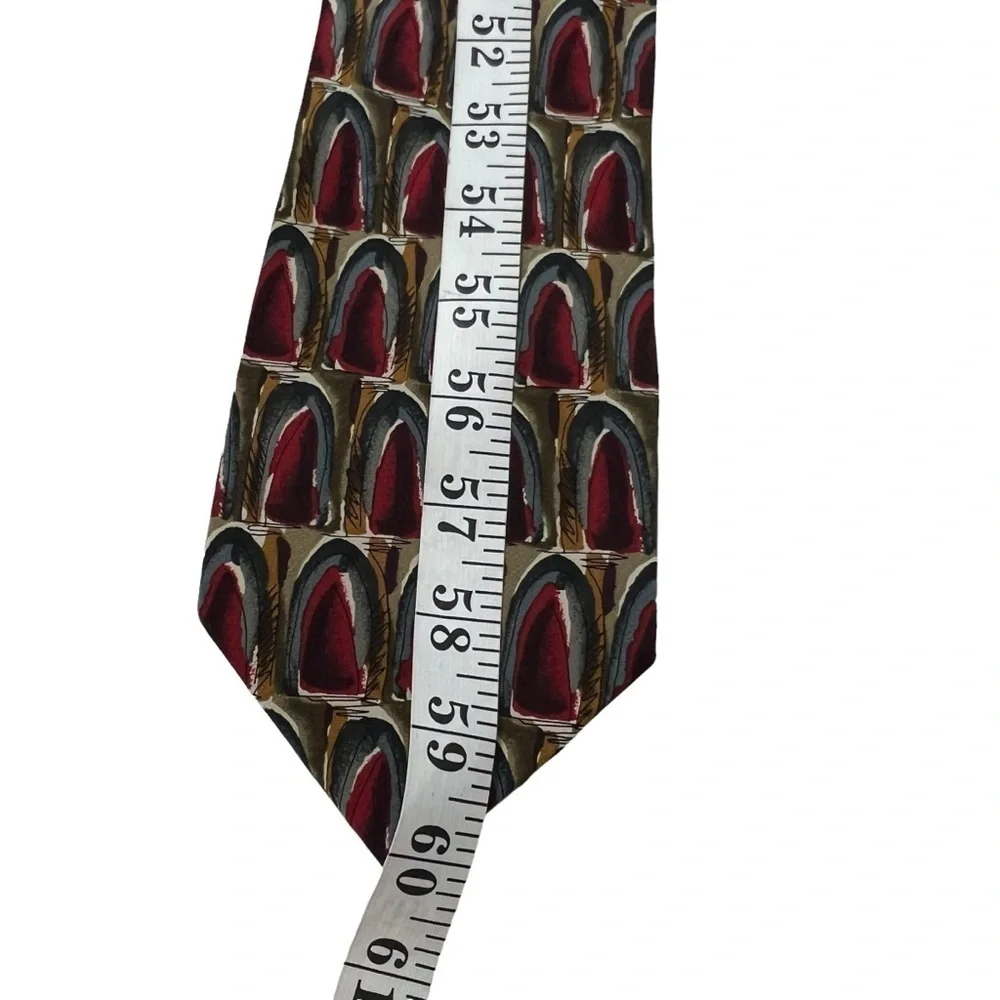 J.Garcia 2 Silk Neck Ties Arches Collection 55 Red Geometric Jerry Artist Mens